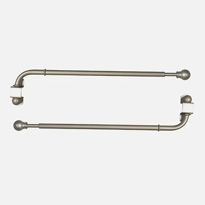 Ensemble de tringle à rideau pivotante en étain - 24 po-38 po