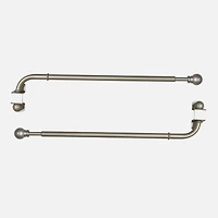Pewter Swing Arm Curtain Rod Set - 24"-38