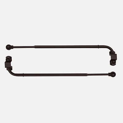 Espresso Swing Arm Curtain Rod Set