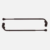 Espresso Swing Arm Curtain Rod Set - 24"-38