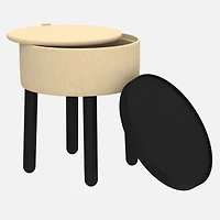 Polly Storage Ottoman - Beige/Black