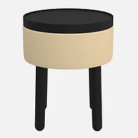 Polly Storage Ottoman - Beige/Black
