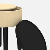 Polly Storage Ottoman - Beige/Black