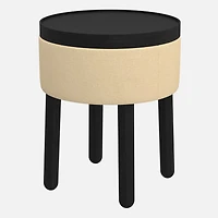 Polly Storage Ottoman - Beige/Black