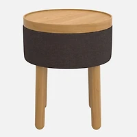 Polly Storage Ottoman  - Charcoal/Natural