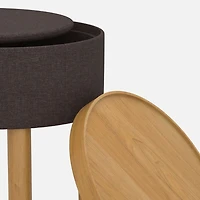 Polly Storage Ottoman  - Charcoal/Natural