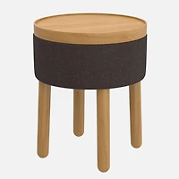 Polly Storage Ottoman  - Charcoal/Natural