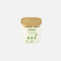 Pebbly Set of 3 Square Borosilicate Storage Containers with Bamboo Lids
