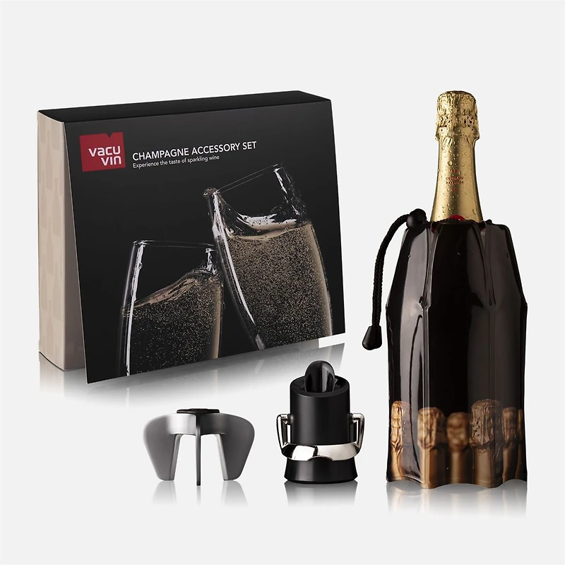 Ensemble d’accessoires pour le champagne par Vacu Vin