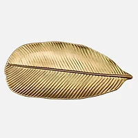 Leeber Elegance Leaf-Shaped Plate 16.25'' - Gold