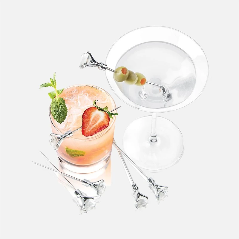 Diamond Set of 6 Clear Cocktail Picks by Final Touch