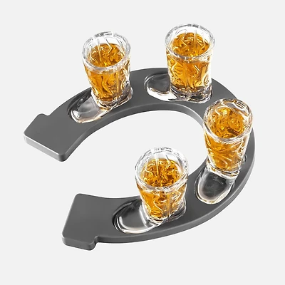 Final Touch Shot Glasses Set - Wild West Horseshoe Boot