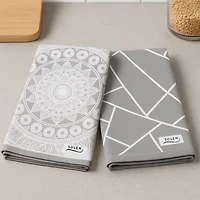 Microfiber Refined Dish Towels, Set of 2 - Grey
