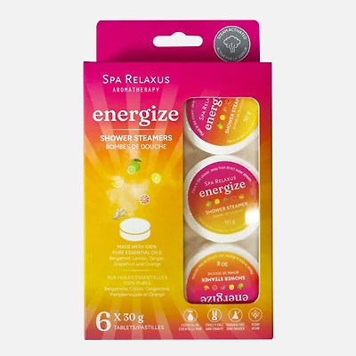 Energize Bombes de douche, Ensemble de 6