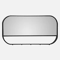 Rectangular with 5 Hooks Mirror - Black