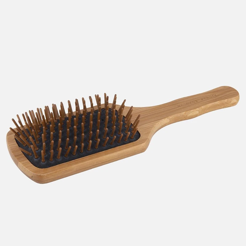 Brosse à cheveux plate en bambou de luxe