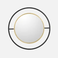 Round with gold trim Mirror - Black/Gold