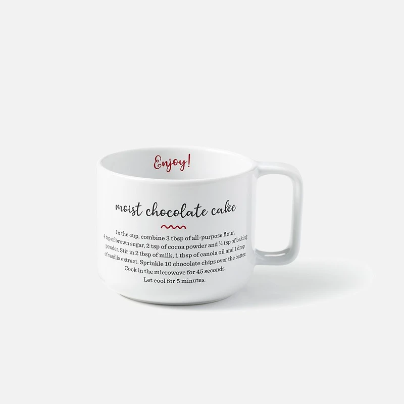 Tasse Ricardo avec recette de gâteau au chocolat