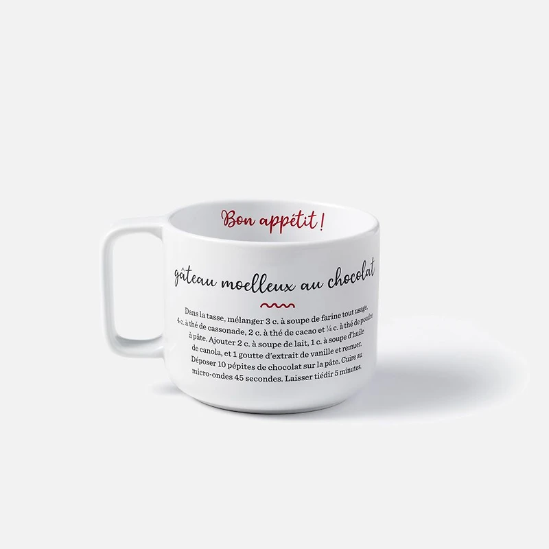 Tasse Ricardo avec recette de gâteau au chocolat
