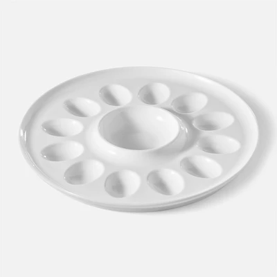 Ricardo Assiette de service d'œufs farcis en porcelaine