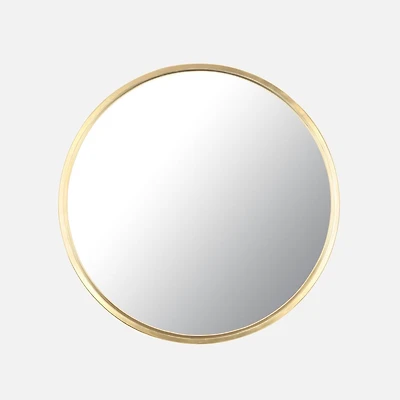 Round Mirror with Metal Frame - Gold