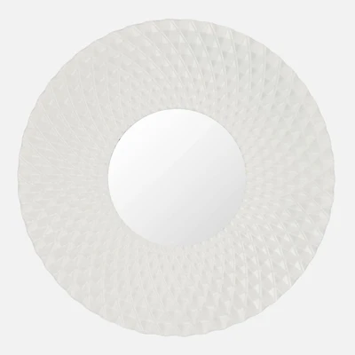 Round Metal Mirror - White