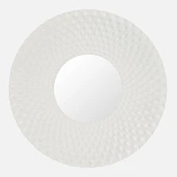 Miroir rond en métal - Blanc