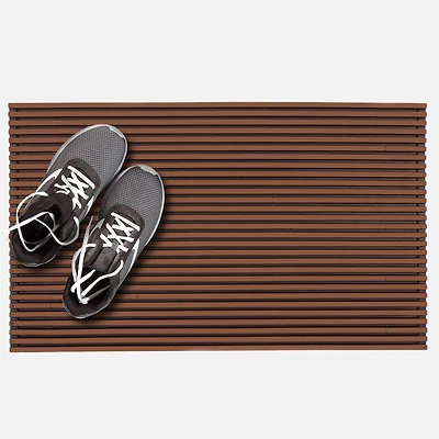 Slat Rubber Doormat - Brown
