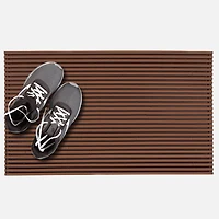 Slat Rubber Doormat - Brown