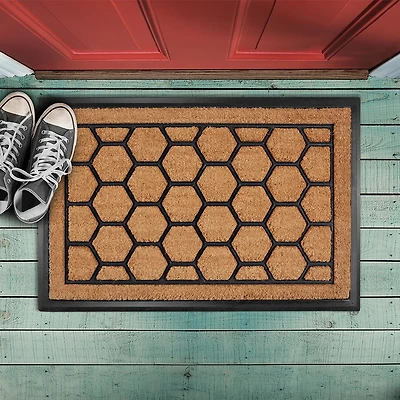 Hexagon Rubber and Coir Mat
