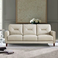 Mavis Leather Sofa - Vanilla