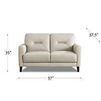 Mavis Leather Loveseat - Vanilla