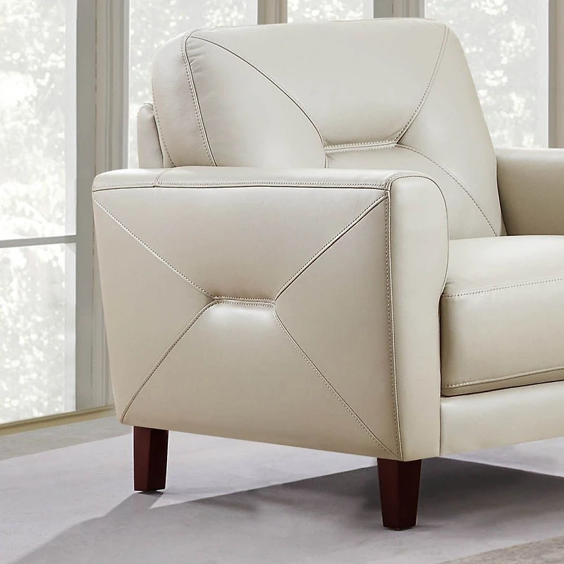 Mavis Leather Chair - Vanilla