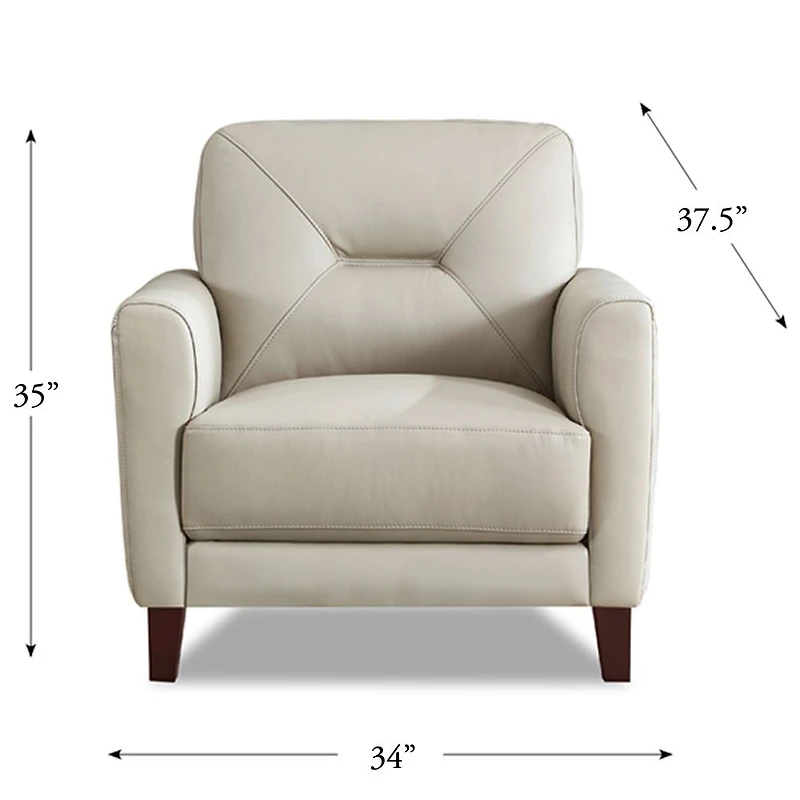 Mavis Leather Chair - Vanilla