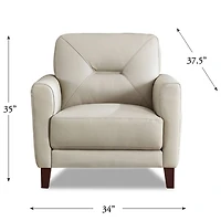 Mavis Leather Chair - Vanilla