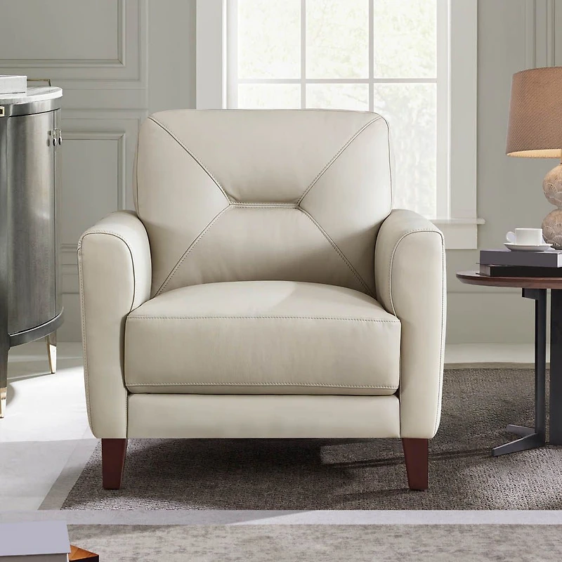 Mavis Leather Chair - Vanilla