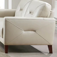 Mavis Leather Loveseat - Vanilla