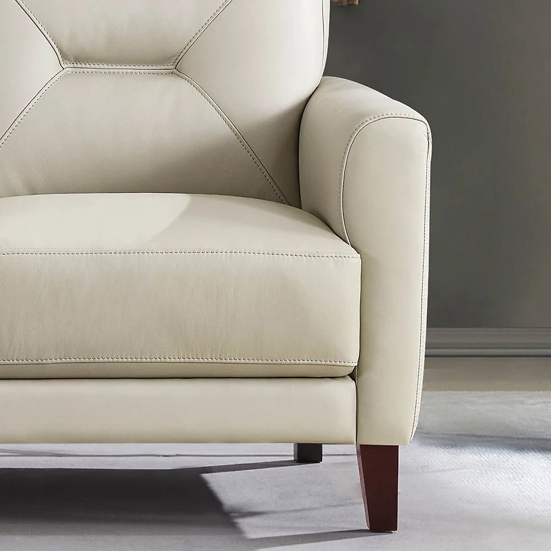 Mavis Leather Chair - Vanilla