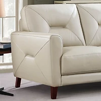 Mavis Leather Loveseat - Vanilla