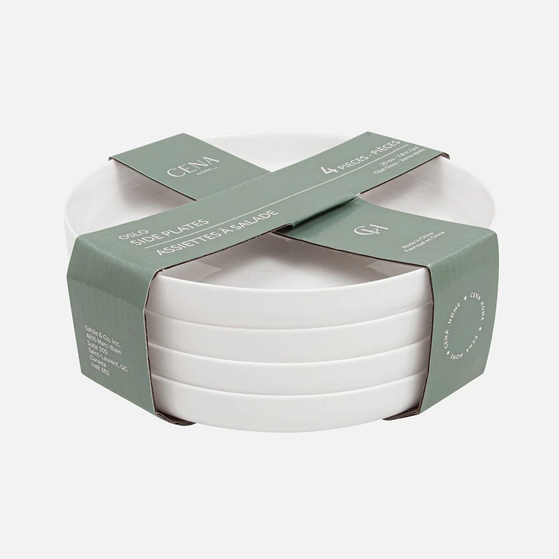 S&Co Oslo Opal Glass assiettes à salade, Ensemble de 4