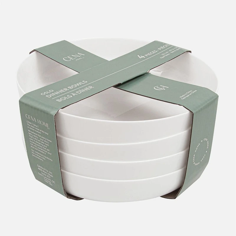 S&Co Oslo Opal Glass bols, Ensemble de 4