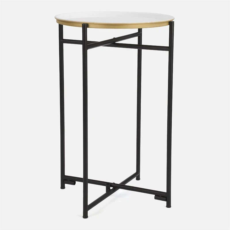 Small Accent Folding Table - Black/Gold