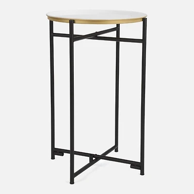 Small Accent Folding Table - Black/Gold