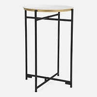 Small Accent Folding Table - Black/Gold