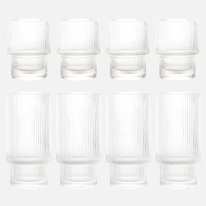 Ridge Verres empilables, ensemble de 8