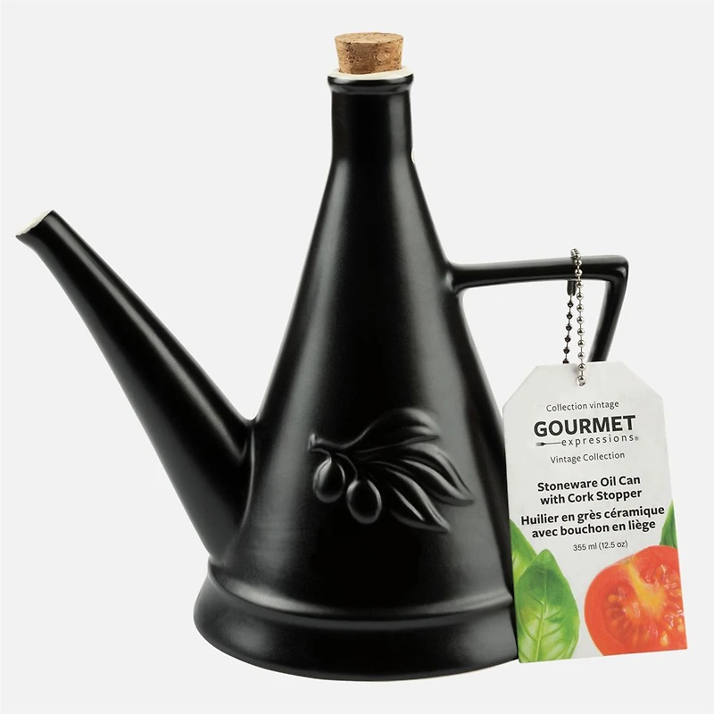 Vintage Olive Oil Can, 355 ml - Matte Black