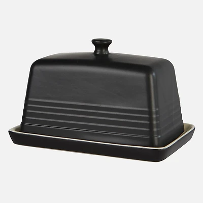 Vintage Butter Dish. 1 lb - Matte Black