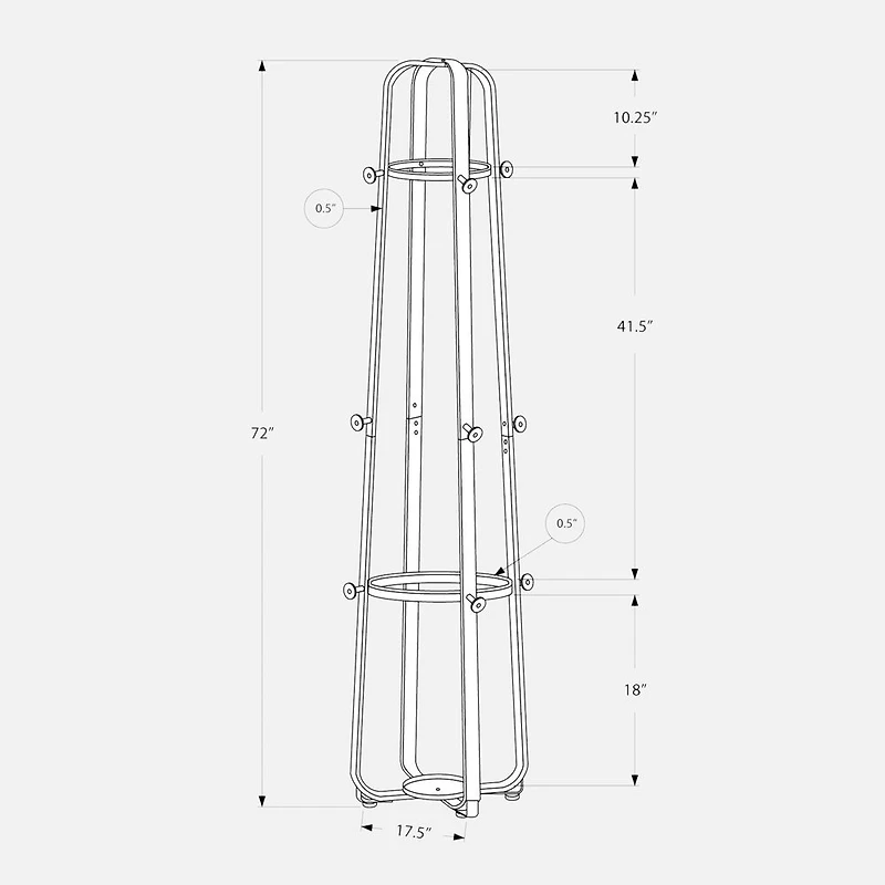 Sally Coat Rack, 12 Hooks - White