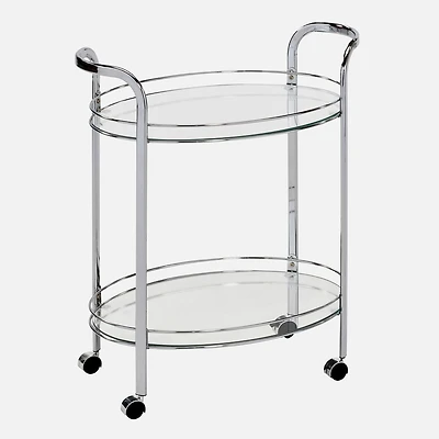 Sarah oval serving cart - Chrome