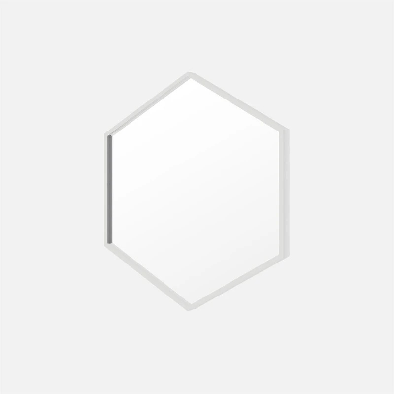 Sarti Hexagon Metal Frame Mirror 28" - White